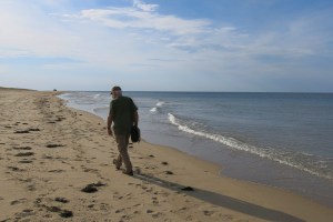 Walking on the deserted beach at Race Point